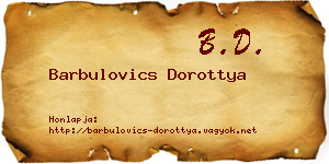 Barbulovics Dorottya névjegykártya