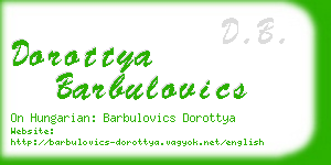 dorottya barbulovics business card